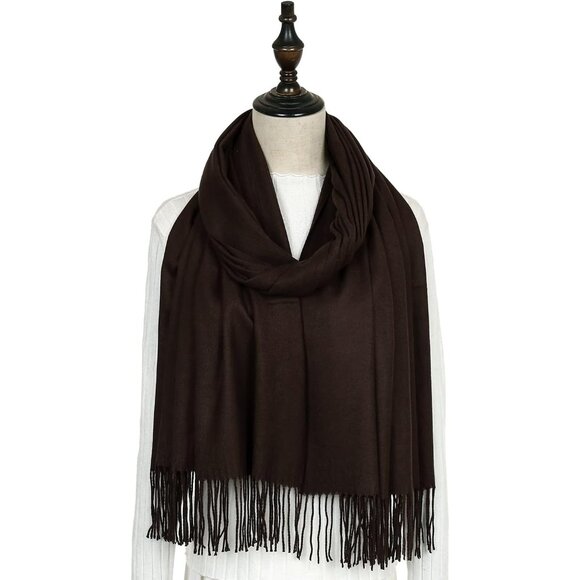 ⚡Women Caramel Pashmina Shawls Evening Dress Bridesmaid Winter Warm Long Scarf - Picture 3 of 7